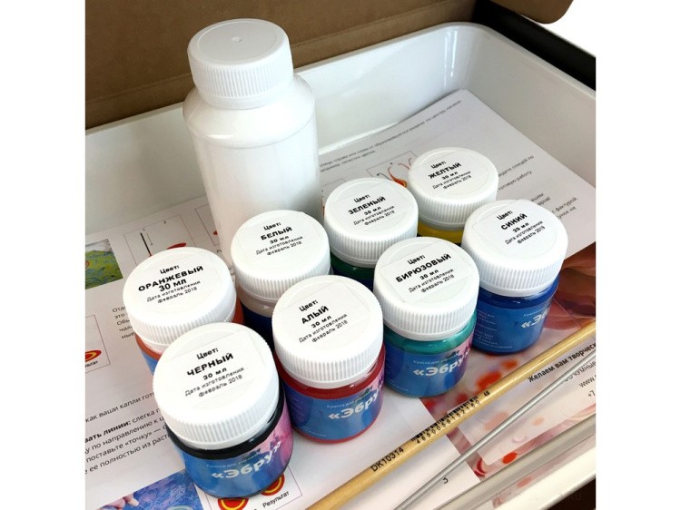 Набор для эбру «Классик», 8 цветов, Mimi — картинка 8