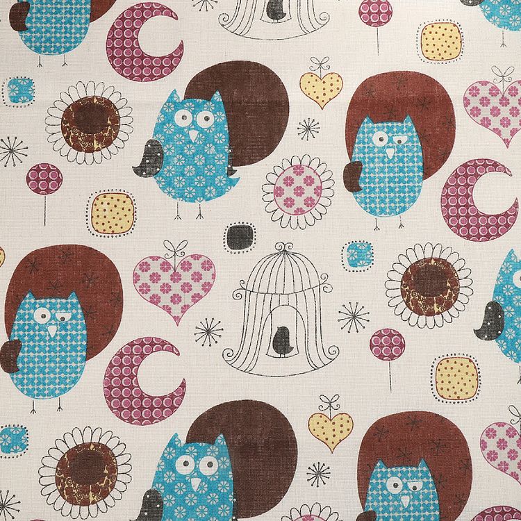 Ткань льняная, 1 м x 150 см, 140 г/м², цвет: белый, принт, TBY — картинка 2