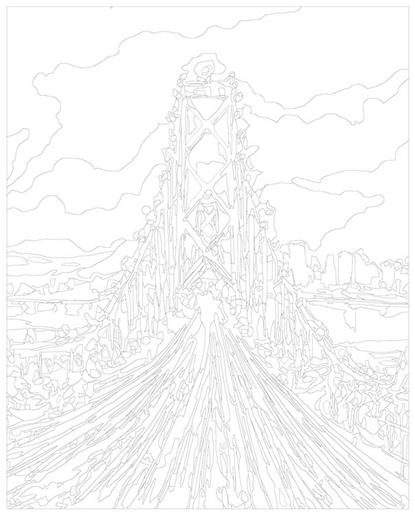 Картина по номерам «Мост вечером» — картинка 3