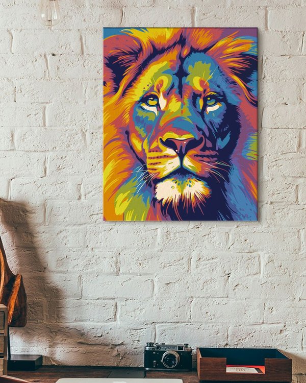 Картина по номерам «Радужный лев 3» — картинка 3