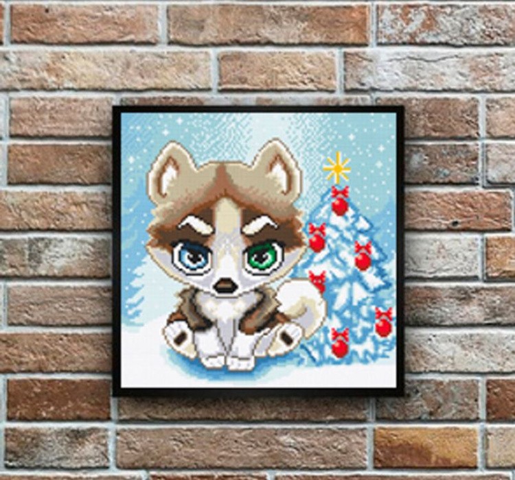 Алмазная вышивка «Малыш хаски» — картинка 2