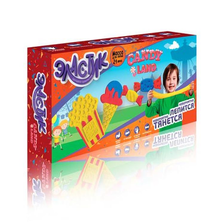 Тянущийся пластилин Эластик «Candy land», желтый, синий, красный, 360гр. — картинка 2