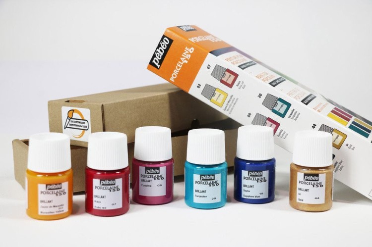 Набор красок Pebeo Porcelaine 150 «Открытие» по фарфору и керамике под обжиг глянцевые, 6 цв. — картинка 2