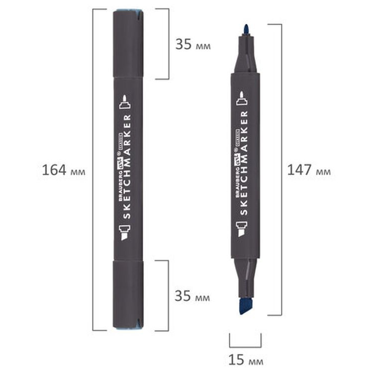 Маркер для скетчинга двусторонний 1 мм - 6 мм BRAUBERG ART CLASSIC, цвет: светлая морская волна — картинка 6
