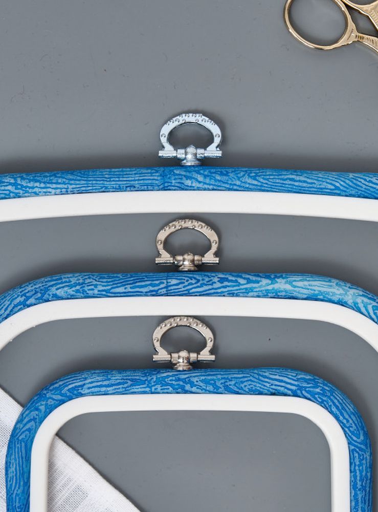 Пяльцы-рамка каучуковые 23х25 см, высота 10 мм, цвет: голубой, Nurge — картинка 2