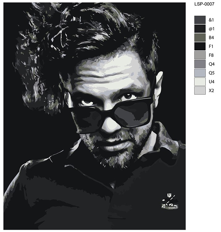 Картина по номерам «Рэпер ЛСП LSP: Олег Савченко» — картинка 2