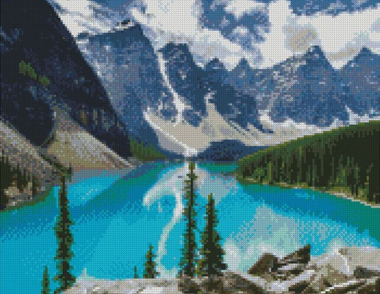 Алмазная вышивка «Озеро в горах»