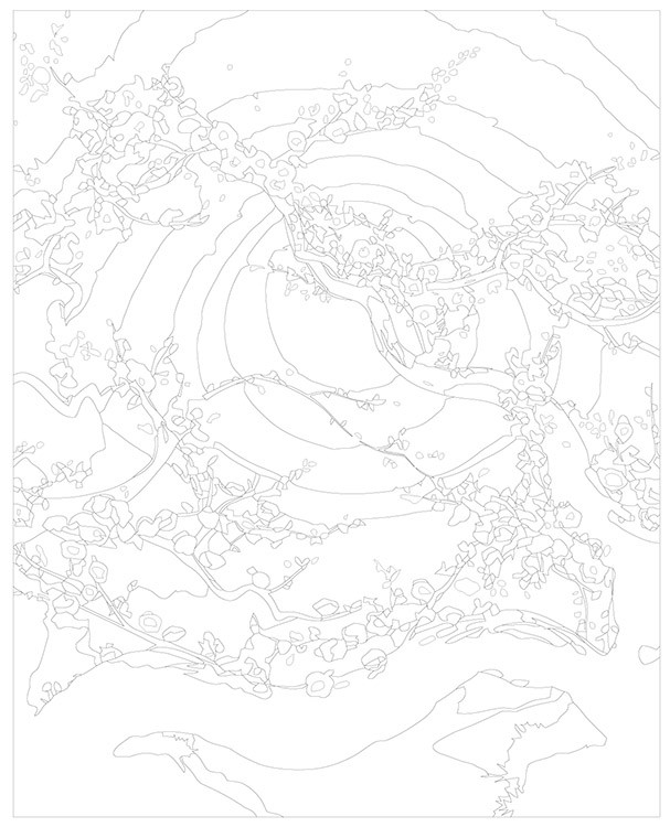 Картина по номерам «Цветущая сакура в лунном свете» — картинка 3