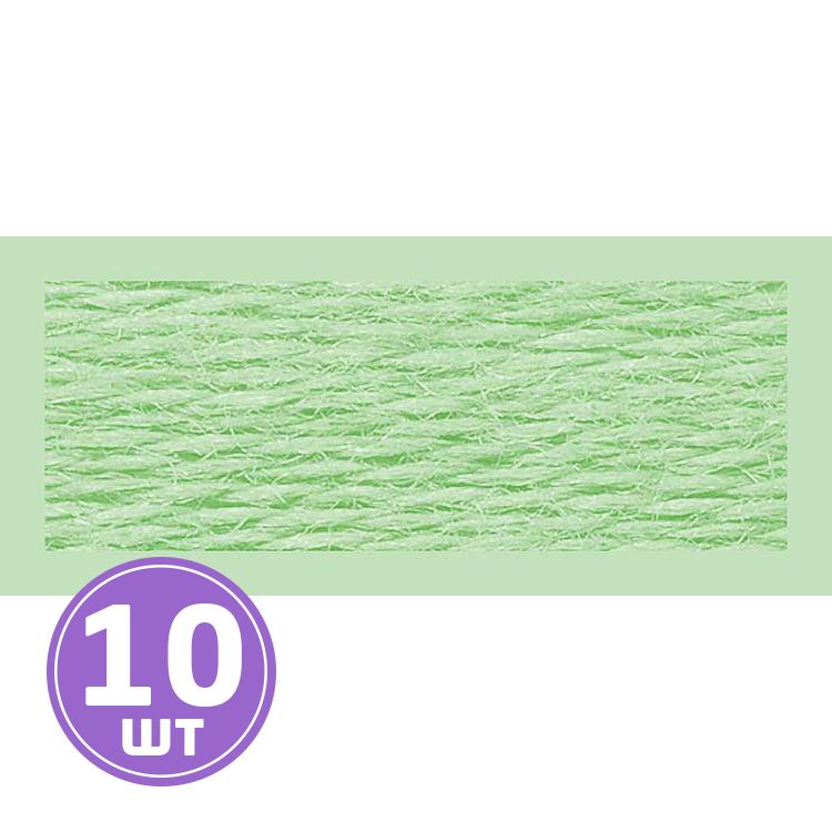 Нитки мулине (шерсть/акрил), 10 шт. по 20 м, цвет: №301 зеленый, Риолис