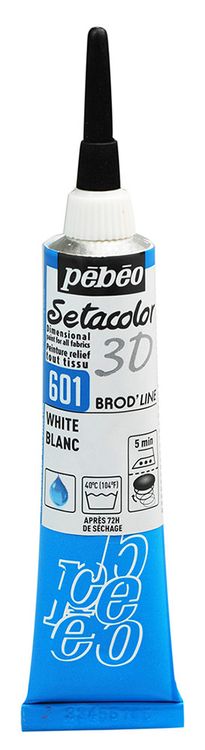 Контур по ткани с «опухающим» эффектом Setacolor 3D PEBEO, цвет: белый, 20 мл