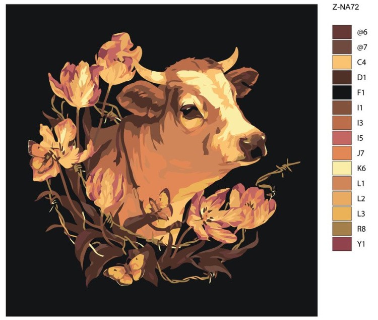 Картина по номерам «Коровка» — картинка 2