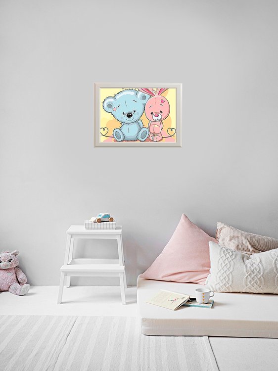 Картина по номерам «Мишка и зайка» — картинка 8