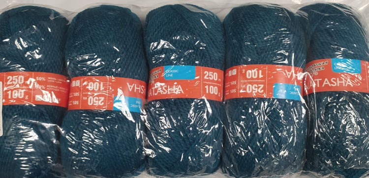 Пряжа Семеновская Natasha (70027), морская волна 5 шт. по 100 г — картинка 2