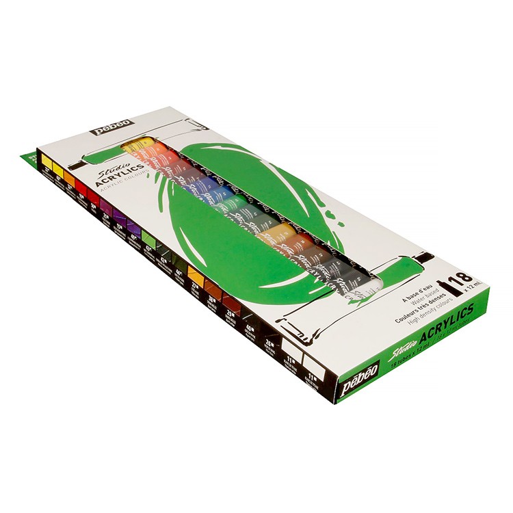 Набор акриловых красок Pebeo  Studio Acrylics 18 цветов, 12 мл — картинка 3