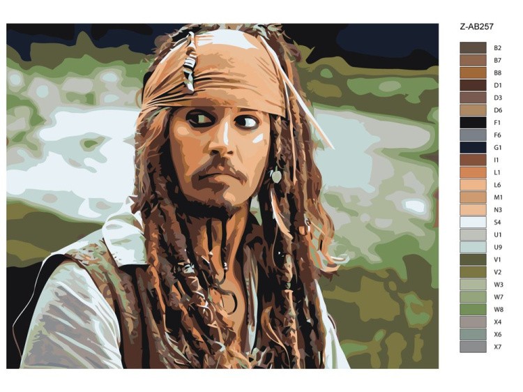 Картина по номерам «Джек Воробей» — картинка 2