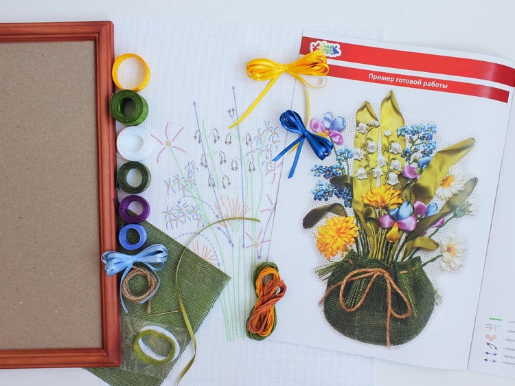 Вышивка лентами «Лесной букет» — картинка 2