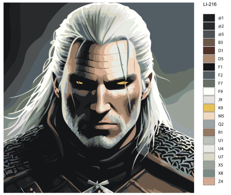 Картина по номерам «Грозный Геральт» — картинка 2