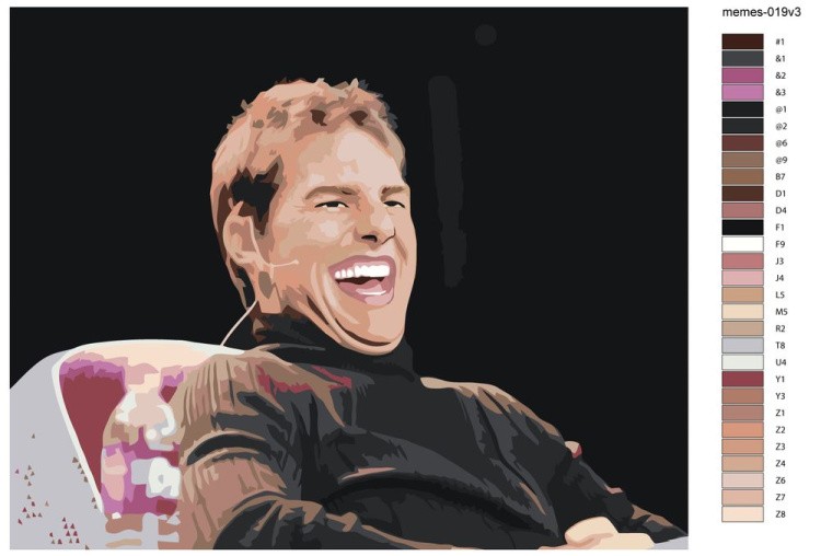 Картина по номерам «Мем: Смеющийся Том Круз» — картинка 2