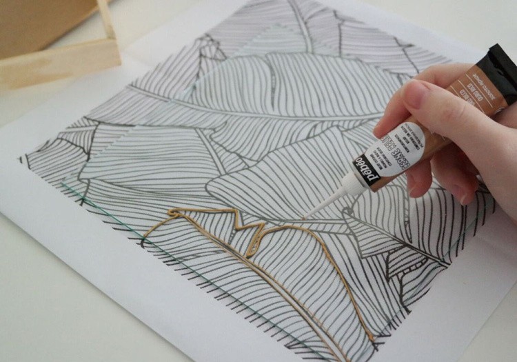 Краска по стеклу рельефная Cerne relief, цвет: под золото — картинка 7