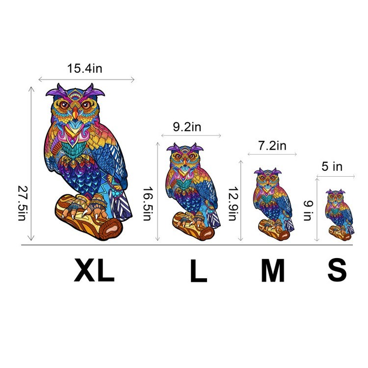 Деревянные пазлы «Величественная Сова XL», Woodbests — картинка 3