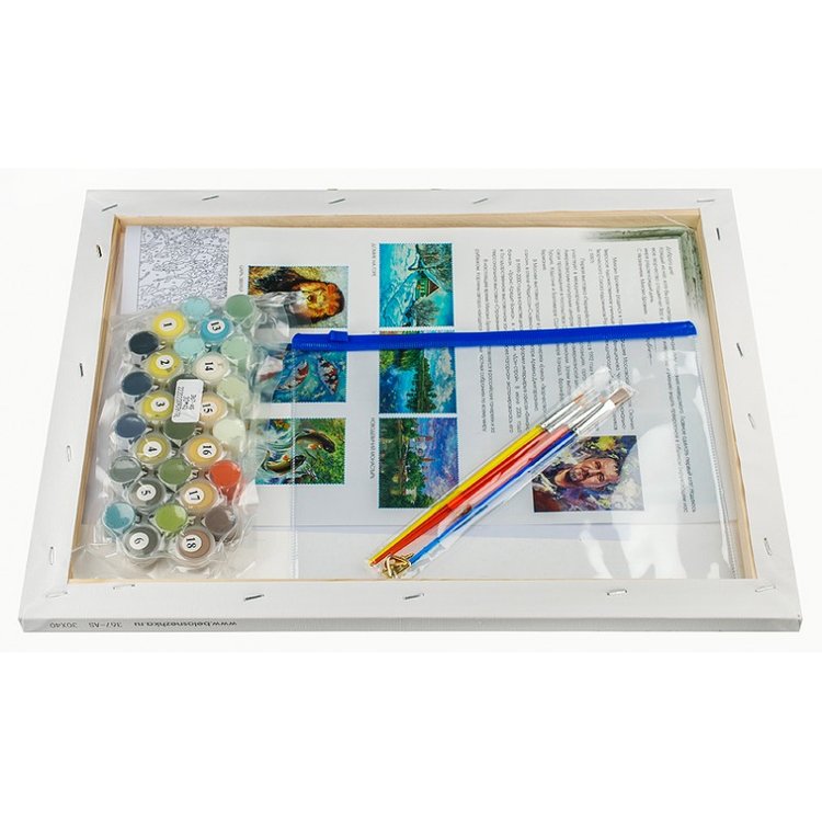 Картина по номерам «Речка за деревней» — картинка 3