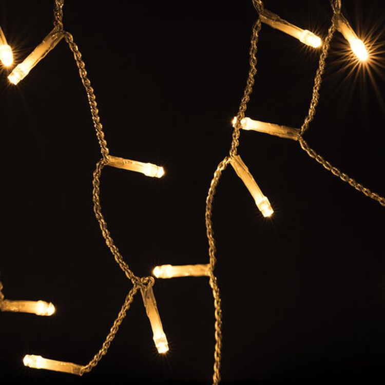 Электрогирлянда уличная «Бахрома», 100 LED, 2х0,5 м, цвет: теплый белый — картинка 4