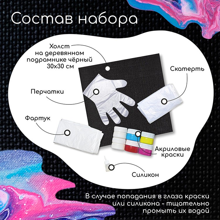 Набор для рисования жидким акрилом Флюид Арт Млечный путь — картинка 2