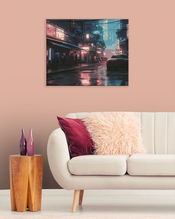 Картина по номерам «Улицы ночного города будущего» — картинка 3