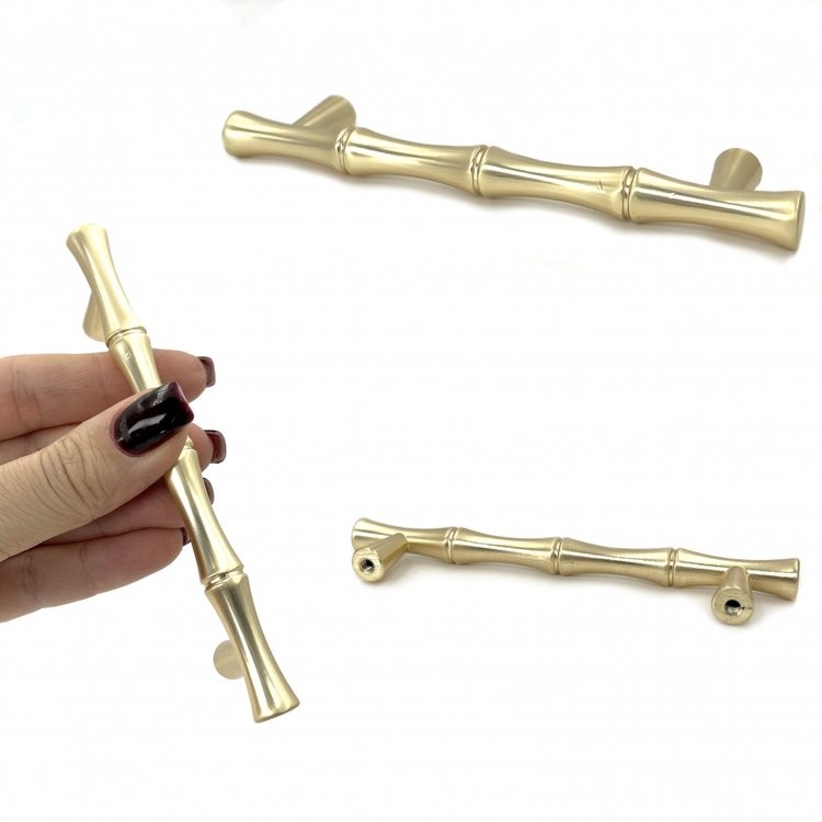 Ручка для подноса в форме бамбука латунная, 12 см, 2 шт. — картинка 2