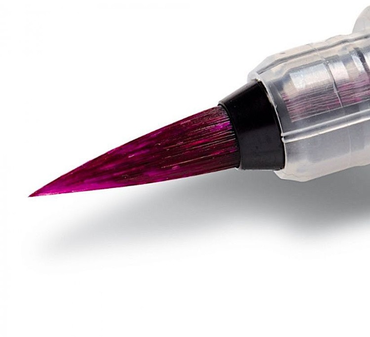 Кисть с краской Colour Brush, 1-10 мм, 5 мл, цвет: бирюзовый, Pentel — картинка 2