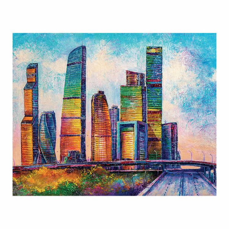 Холст на картоне с контуром BRAUBERG ART CLASSIC «Мегаполис», 30х40 см, грунтованный, хлопок — картинка 5