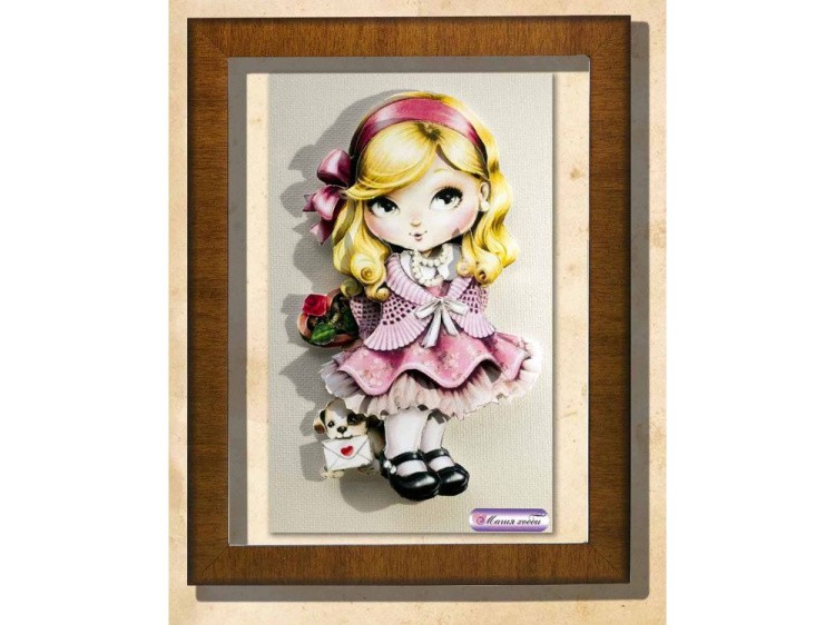 Папертоль «Блондинка со щенком» — картинка 3