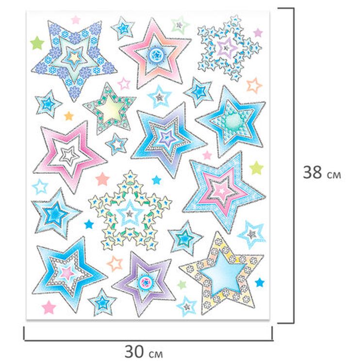 Украшение для окон и стекла «Цветные снежинки 3» — картинка 3