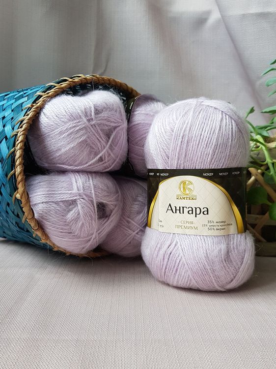 Пряжа Камтекс Ангара (072), лавандовый, 5 шт. по 100 г — картинка 2