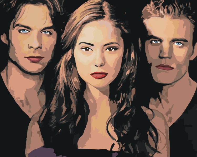 Картина по номерам «Дневники вампира: Деймон, Елена и Стефан 2»