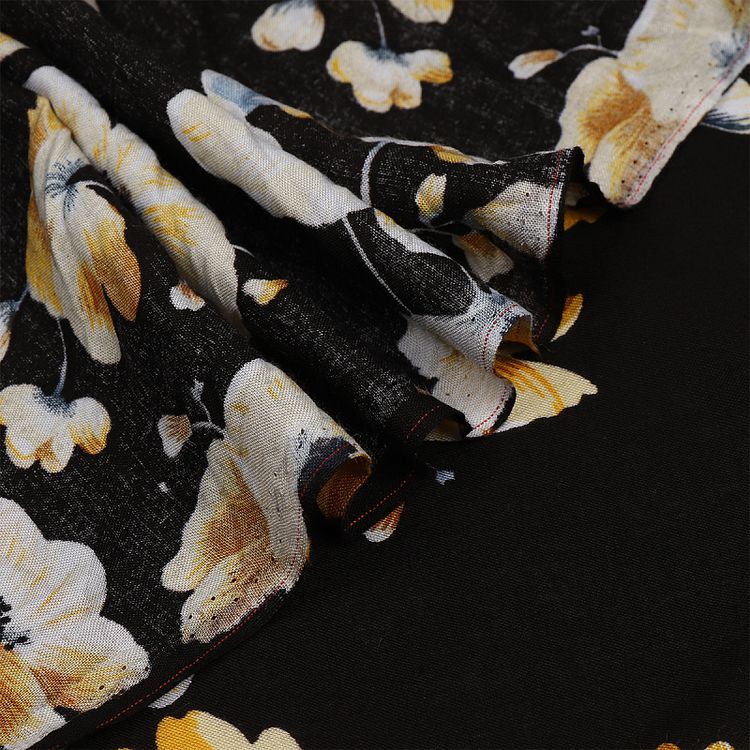 Ткань Штапель с рисунком, 5 м, ширина 145 см, 110 г/м2, цвет: с1 черный, TBY — картинка 5