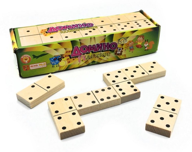Деревянная развивающая игра Пелси «Домино классическое» — картинка 2