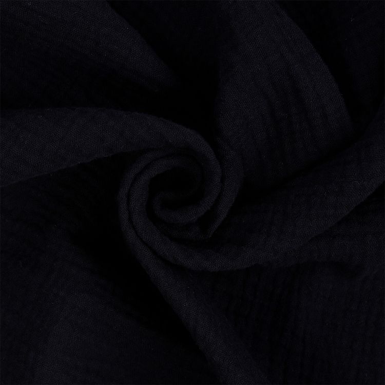 Ткань Муслин, 1 м х 130 см, 125 г/м², цвет: черный, TBY