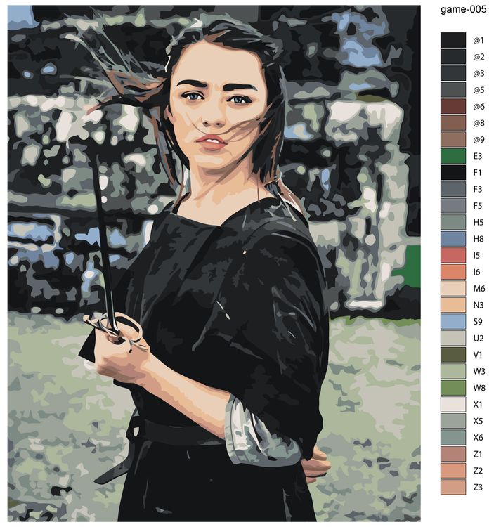 Картина по номерам «Игра престолов: Арья Старк» — картинка 2