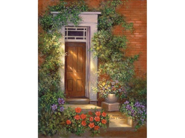 Картина по контурам гризайль «Улица роз» — картинка 2