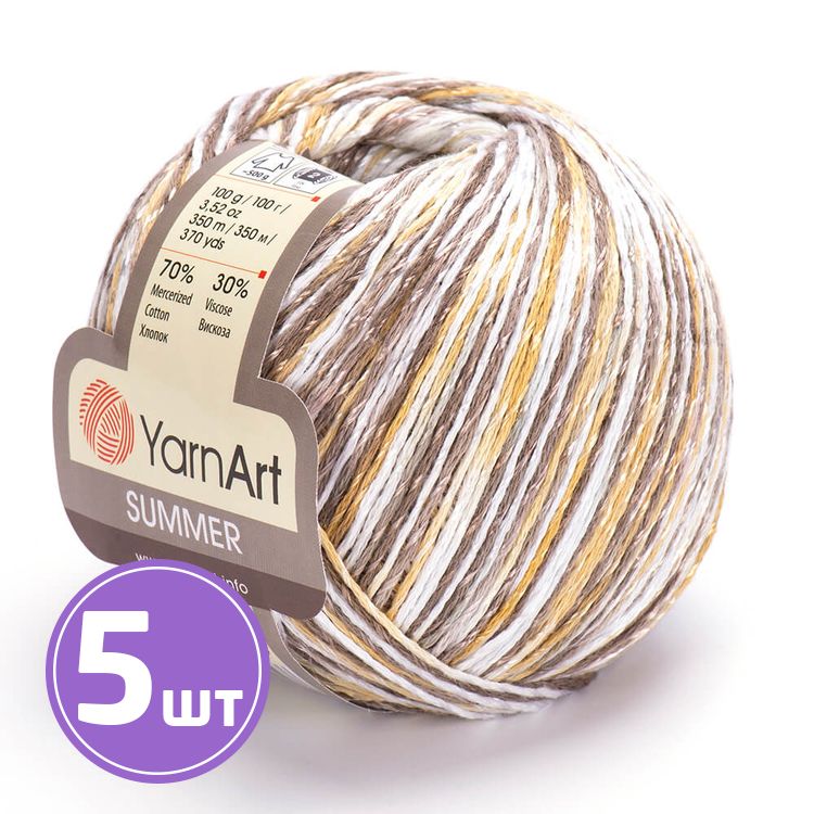 Пряжа YarnArt Summer (123), мультиколор, 5 шт. по 100 г