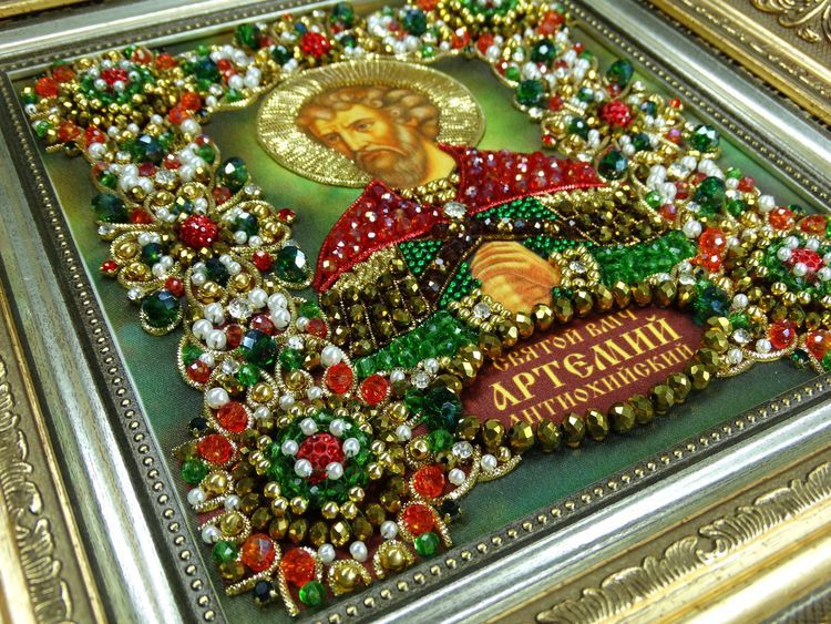 Набор вышивки хрустальными камнями «Святой Артемий» — картинка 3