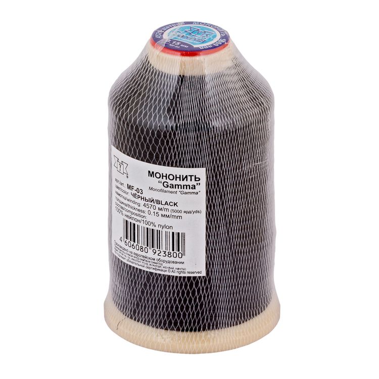 Мононить 0,15 мм, 4570 м, 100% нейлон, цвет черный, Gamma — картинка 2