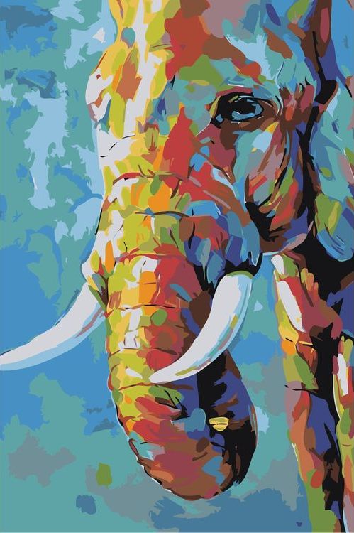 Картина по номерам «Цветной слон»