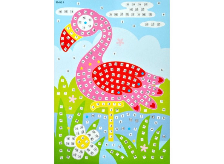 Мозаика из стикеров «Фламинго»