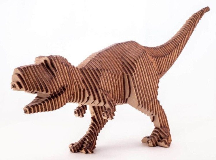 Конструктор из дерева «Тираннозавр с набором карандашей», UNIWOOD