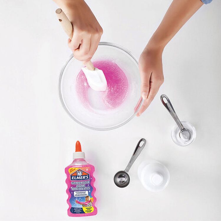 Клей для слаймов канцелярский с блестками ELMERS «Glitter Glue», 177 мл, розовый — картинка 3