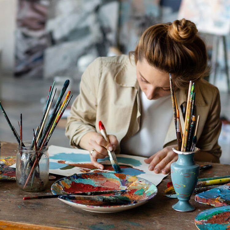 Альбом для акрила и масла, 300 г/м2, 270х390 мм, 10 листов, склейка, тиснение холст, BRAUBERG ART PREMIERE — картинка 7