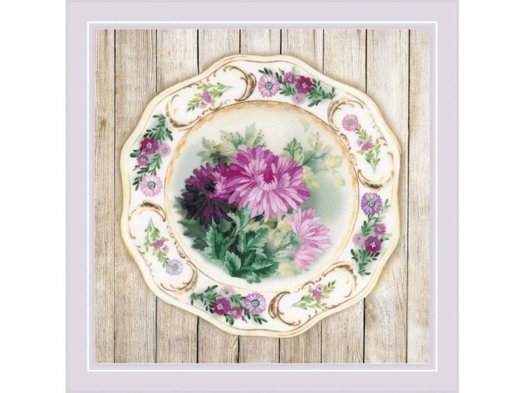 Набор для вышивания «Тарелка с хризантемами» — картинка 2