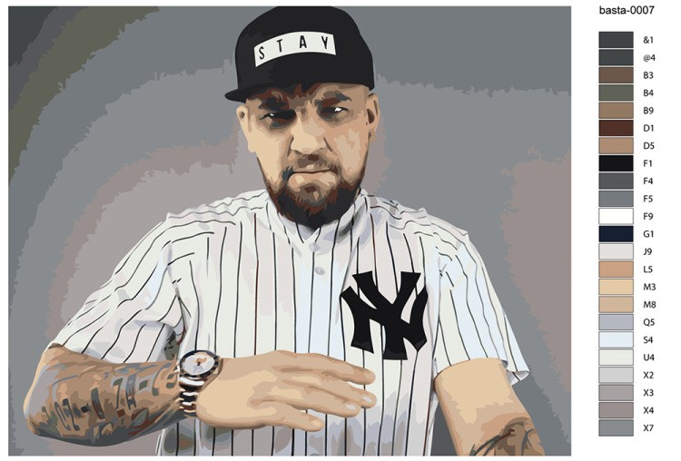 Картина по номерам «Рэпер Баста Василий Вакуленко 7» — картинка 2